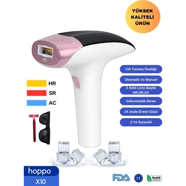Hoppo X10 IPL Buz Lazer Epilasyon Cihazı Beyaz Renk 999999 Flaş Atım ile Konforlu