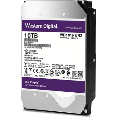 Wd 10TB Purple 3,5" 256MB 7200RPM WD101PURZ