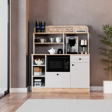 EVDEMO Barista Kahve Köşesi Çok Amaçlı Dolap Atlantik