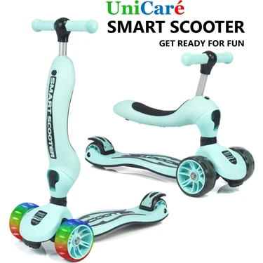 Smart Oturaklı Çocuk Scooter 3 Tekerlekli Işıklı Scooter Yükseklik Ayarlı 1-5