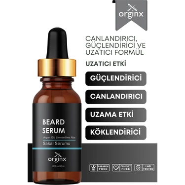 Orginx Dolgunlaştırıcı Canlandırıcı Saç Sakal Serumu - . Oluşumunu Destekler 30
