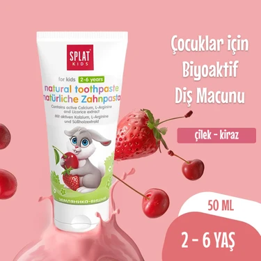 ​Splat Kids Natural Toothpaste Çilek-Kiraz 2-6 Yaş Diş Macunu