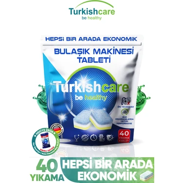 Turkishcare Hepsi Bir Arada Ekonomik 40 Yıkama Bulaşık Deterjanı