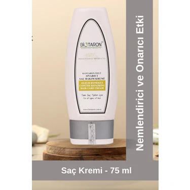 Biotaron Saç Kremi - 75ML | Nemlendirici ve Onarıcı Etkili, Paraben ve Boyar Madde