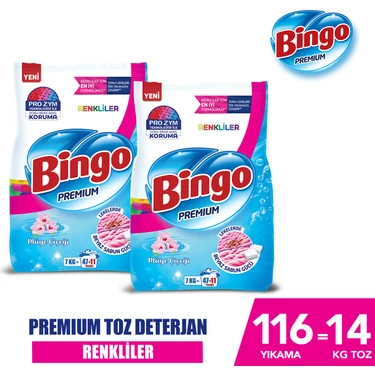 Bingo Premium Toz Çamaşır Deterjanı 7 Kg Renkli