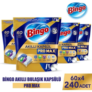 Bingo Akıllı Kapsül Pro Max Bulaşık Makinesi Deterjanı Tableti 240
