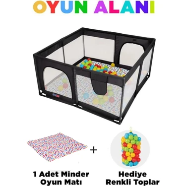 Tommybaby Güvenli Bebek ve Çocuk Oyun Alanı Oyun Parkı 120X120 Oyun Matı