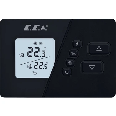 E.C.A Poly Comfort 200 Black Kablosuz Oda Termostatı Siyah