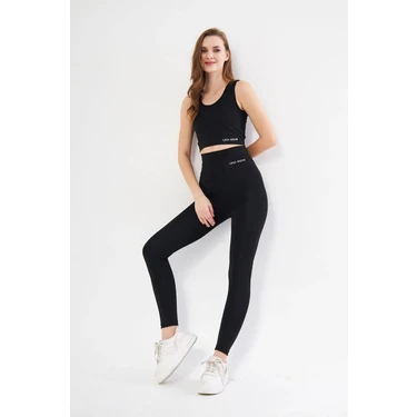 Lesa Wear Yüksek Bel Likralı Toparlayıcı Tayt Crop