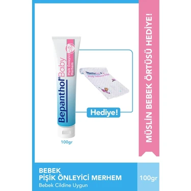 Bepanthol Baby Pişik Önleyici Merhem 100 gr + Müslin Bebek