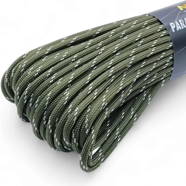 MG ROPES Bileklik ve Outdoor Polyester Paracord İp 4 mm 660 Lb 30 Metre Haki Beyaz (10