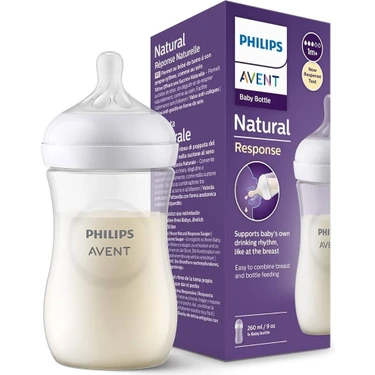 Philips Avent Natural Response Pp Biberon 1 Ay+ 260 Ml, Tepkili Biberon Emziği