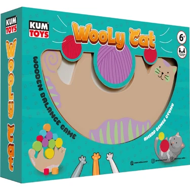 Kumtoys Wooly Cat Ahşap Oyuncak Eğitici Denge Oyunu Çocuk Için