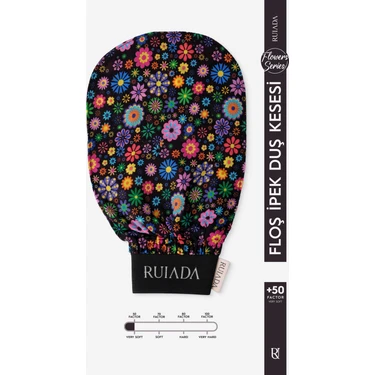 Ruiada Flowers Series +50 Factor %100 Floş İpek İnce Banyo Duş Kesesi Peeling Eldiveni