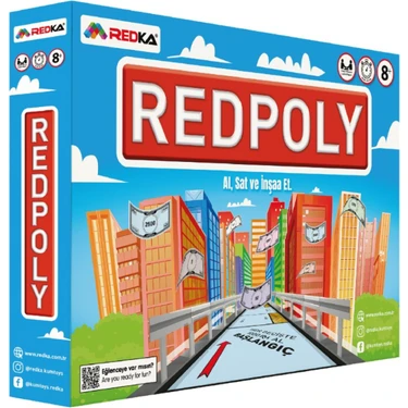 Redka Emlak Ticaret Oyunu Redpoly Redka Monopoly Monopoli Strateji Oyunu Aile Oyunu Eğlenceli Kutu