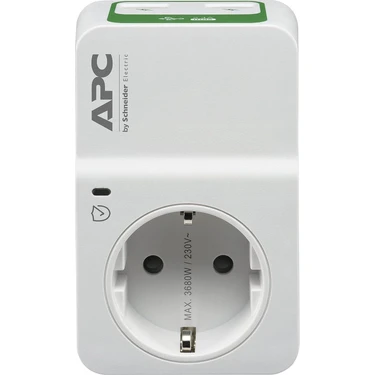 Schneider Electric PM1WU2-GR Tekli Akım Korumalı Priz 2 USB'li Beyaz 1 Prizli Ergonomik