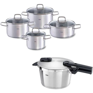 Fissler Vitaquick Premium 4,5 Litre Düdüklü + 8 Parça Viseo Tencere