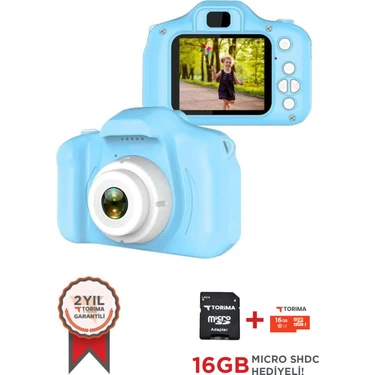 Torima Mavi Renk Sd Card  1080P Hd Çocuk Kamera Dijital Fotoğraf Makinesi 2.0 Inç