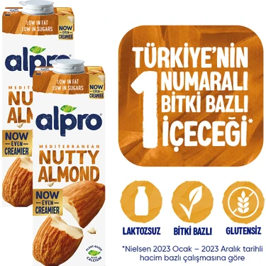 Alpro Badem Sütü 2 x 1 lt Laktozsuz  Bitkisel Vegan