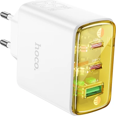 Hoco CS44A Akıllı PD65W + Qc3.0 Gan Usb-C + Usb-A Hızlı Şarj