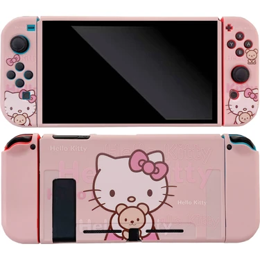 Banbo1 Nintendo Switch OLED Için Hello Kitty Düşmeye Karşı Koruyucu Kılıf (Yurt