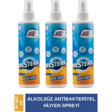 Hijyen Spreyi 3x200ml Klozet Temizleyici Banyo Yüzey Dezenfektan