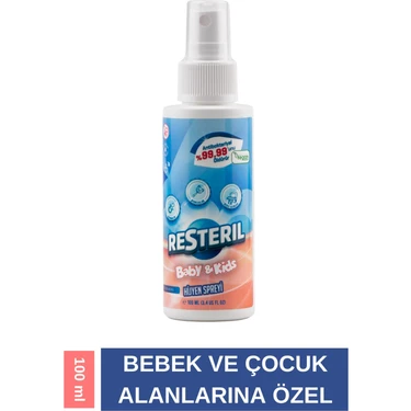 Resteril Hijyen Spreyi Baby&Kids 100ml Bebek Çocuk Yenidoğan Seyahat Alkolsüz Dezenfektan