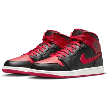 Nike Air Jordan 1 Mid Erkek Kırmızı Basketbol Ayakkabısı