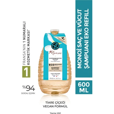 Yves Rocher Monoi Eko Refill Yedek Saç ve Vücut Şampuanı - 600