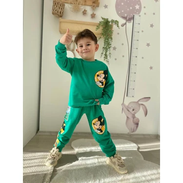 Sacro Kids Disney Desenli Eşofman-Sweatshirt 2 Iplik Mevsimlik Erkek Çocuk