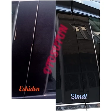 OTOSUTUN Fiat Linea Parlak Siyah Kapı Sütunları 8 Parça Kolay Montaj ile Şık Görünüm