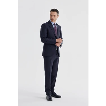 Jakamen Lacivert Mono Yaka Slim Fit Takım