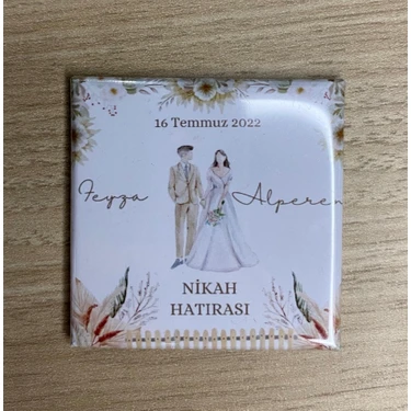 Nikah/ Nişan Hatırası Fotoğraf Baskılı Buzdolabı Magneti - 50