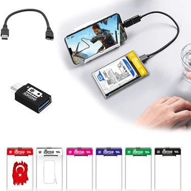 スマホアクセサリー HDD 2.5 Sata HDD Kutusu Telefon Yedekleme Type C Otg USB Şeffaf Fiyatı