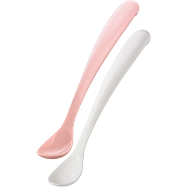 Mamajoo Ergonomik Beslenme Kaşık Seti Powder Pink & Beyaz, 6 Ay+ İkili - Saklama Kabı