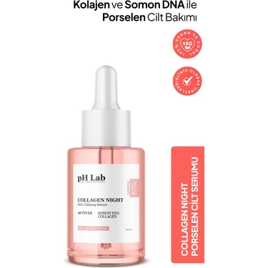 Ph Lab Phlab Collagen Night Kolajen ve Somon DNA'lı Gece Yüz Bakım Serumu, Kolajen Serum, Porselen