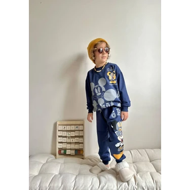 Sacro Kids Mickey Gap Baskılı Eşofman-Sweatshirt 2 Iplik Mevsimlik Erkek Çocuk