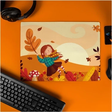 Arkadaşa Hediye Sonbahar Tasarımlı 40X30 Mousepad - Mouse Pad - Fare Altlığı - Mouse