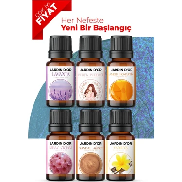 6'lı Set Esansiyel Uçucu Yağ Buhurdanlık Yağı Hava Nemlendirici Aroma Difüzörü Kokusu