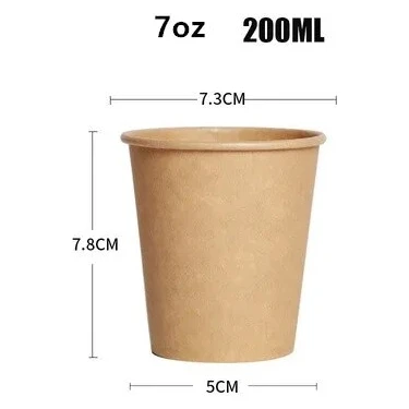 Pengfushop4 7 Oz Tarzı 100 Adet Ack Tek Kullanımlık Kağıt Bardaklar 2.oz Kraft Kağıt Bardaklar