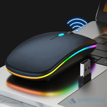 Sonex Kablosuz Bluetooth Lazer Mouse 1000 DPI Ev Ofis Kullanımı İçin Şarj