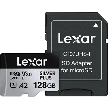 Lexar Professional 128GB 205 MB/s Silver Plus Mikro SD Hafıza Kartı UHS-I Dayanıklı