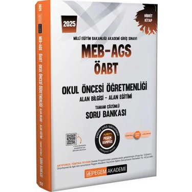 Pegem Akademi Yayıncılık 2025 MEB – AGS - ÖABT Okul Öncesi Öğretmenliği Tamamı Çözümlü Soru