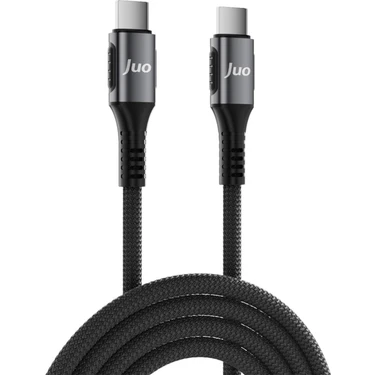 Juo 100W 5A E-Mark Çipli Pd Type-C To Type-C Örgülü Hızlı Şarj ve Data Kablosu 2