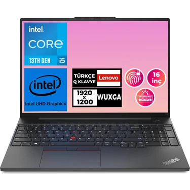 Lenovo Thinkpad E16 G1 I5-13420H 16GB 512GB SSD 16" Windows 11 Pro Taşınabilir Bilgisayar