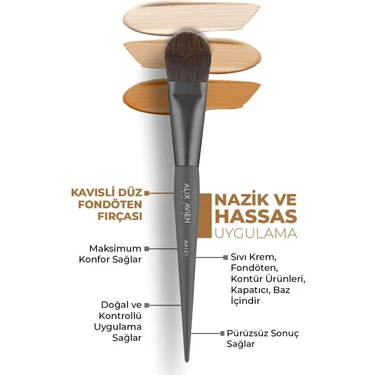 Kavisli Düz Fondöten Fırçası - Flat Foundation