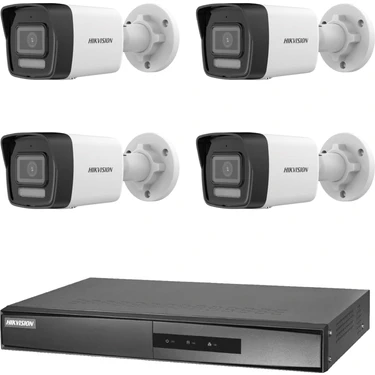 Hikvision 4 Kameralı 2 Mp Hybrid Light Ip Güvenlik Kamera Seti DS-2CD1023G2-LIUF (Dahili