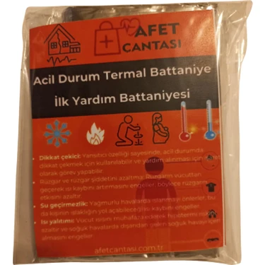 Doğal Eczane Acil Durum Ilk Yardım Battaniyesi Deprem Survival Termal