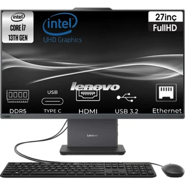 Lenovo Thinkcentre Neo 50A 27 Gen 5 Intel Core I7 13620H 12SA000RTR-18 24GB 4tb  Freedos Aıo