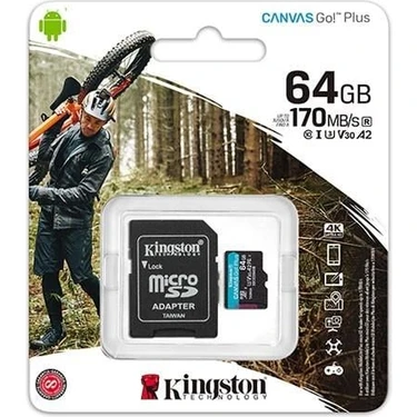 Kıngston 64GB Mıcrosd Canvas Go  SDCG3/64GB Hafıza